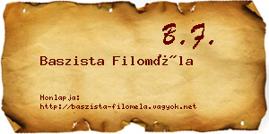 Baszista Filoméla névjegykártya
